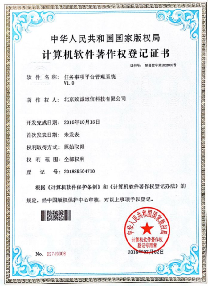 榮譽(yù)證書-任務(wù)事項(xiàng)管理平臺(tái)
